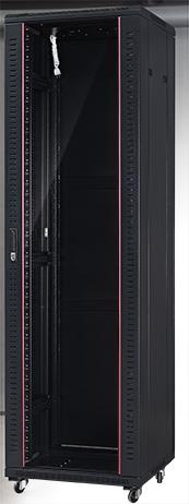 Netrack standing server cabinet 42U/800x1000mm (glass door)-black FULLY ASSEMBLE
