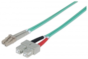 Intellinet Fiber optic patch cable LC-SC duplex 15m 50/125 OM3 multimode