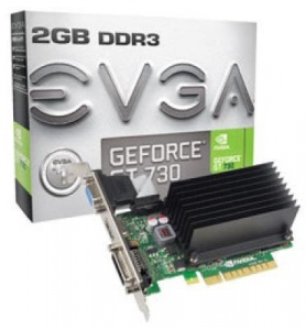 EVGA GeForce GT 730, 2GB DDR3 (64 Bit), HDMI, DVI, VGA