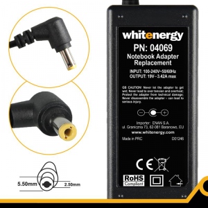 Whitenergy adaptor AC 19V/3.42A 65W conector 5.5x2.5mm