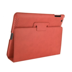 4World carcasa cu suport cu picior pt iPad3|9.7--, slim, rosie