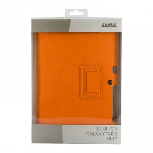 4World husa cu suport pt Galaxy Tab 2, Ultra Slim,10--, portocalie