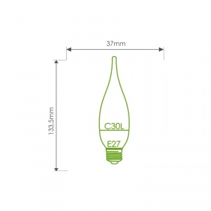 Whitenergy bec LED | E27 | 3 SMD 2835 | 5W | 230V | lapte | C30L