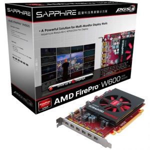 Placa Video Sapphire AMD FirePro W600 2GB GDDR5 6mDP PCIe 3.0
