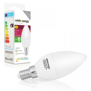 Whitenergy bec LED | 5xSMD2835| C37 | E14 | 3W  |alb cald| laptos