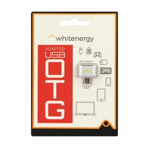Whitenergy OTG Micro USB 2.0 [M]|USB 2.0 [F], alb