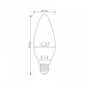 Whitenergy bec LED | 6xSMD2835| C37 | E14 | 3W | 230V |alb cald| laptos