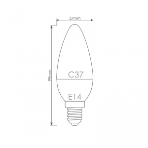 Whitenergy bec LED | 8xSMD2835| C37 | E14 | 7W | 230V |alb cald| laptos