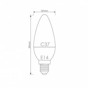 Whitenergy bec LED |10xSMD2835| C37 | E14 | 5W | 230V |alb cald| laptos