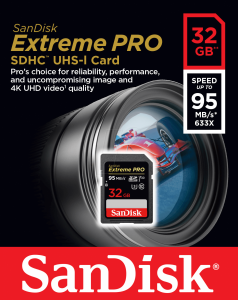 Card De Memorie Sandisk Extreme PRO 32GB Clasa 10 Black