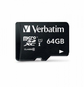 Card De Memorie Verbatim 64GB Micro SDHC Clasa 10 UHS-1, Black