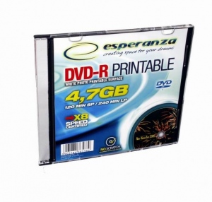 DVD-R ESPERANZA [ slim jewel case 1x200 | 4,7GB | 16x | to nadruku ] 200pcs