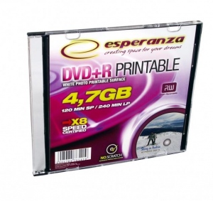 DVD+R ESPERANZA [ slim jewel case 10 | 4,7GB | 16x | printable ] - carton 200pcs
