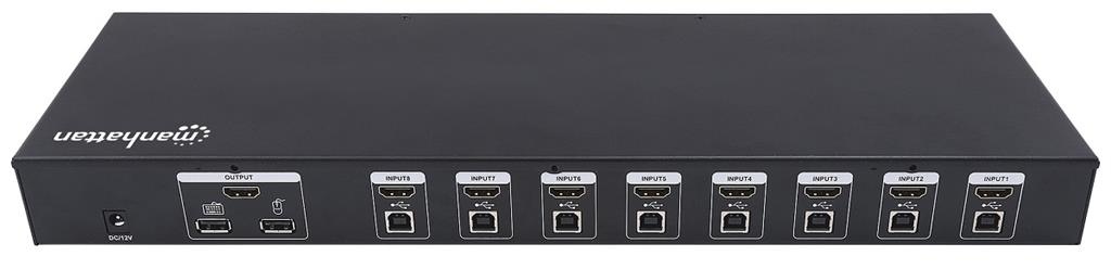 Manhattan 8-port HDMI/USB KVM switch 8x1 with USB cables included black