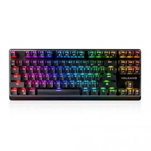 Tastatura Cu Fir Modecom Volcano Gaming Lanparty  RGB (OUTEMU Blue Switch) US layout, Iluminata, Led Multicolor, Neagra