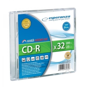 mini CD-R ESPERANZA [ slim jewel case 1 | 195MB | 32x ] - carton 400 pcs