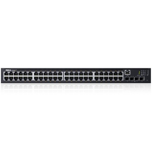 Dell Networking N1548P, PoE+, 48x 1GbE + 4x 10GbE SFP+ fixed ports, Stacking, IO to PSU airflow, AC