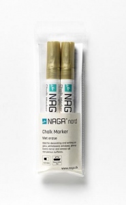 NAGA Board chalk markers - golden 4,5 mm - 2 pcs
