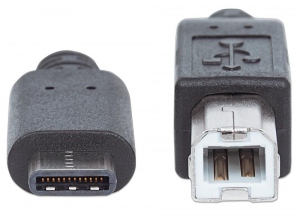 Manhattan Cablu USB 2.0, tip C/ tip B M/M 1m negru