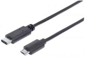 Manhattan Cablu USB 2.0, tipul C/Micro-B M/M 1m negru