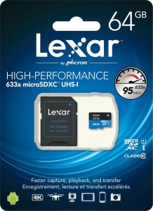Card De Memorie Lexar 64GB Micro SDXC + Adaptor SD Clasa 10