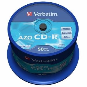 Verbatim CD-R [ cake box 50 | 700MB | 52x | Crystal | DataLife+ AZO ]