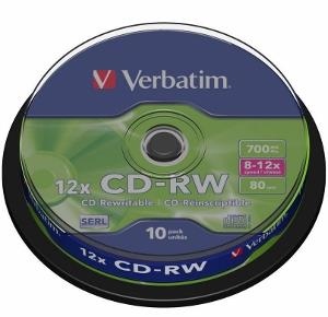 Verbatim CD-RW [ cake box 10 | 700MB | 12x ]
