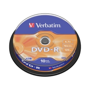 BLANK  DVD-R Verbatim  SL 16X 4.7GB  10PK SPINDLE MATT SILVER 