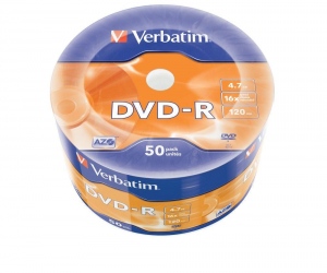 DVD-R Verbatim [ wrap 50 | 4.7GB | 16x | Matt Silver | AZO