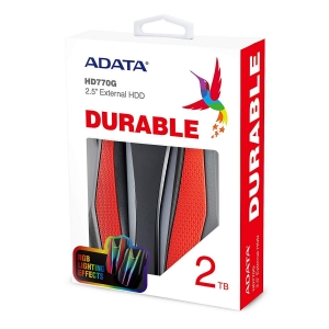 HDD Extern ADATA, 2TB, HD770G, 2.5, USB 3.2, RGB strips, Culoare: Rosu