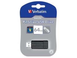 Memorie USB Verbatim PinStripe 64GB USB 2.0 Negru