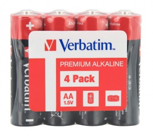 BATERIE VERBATIM  AA (R6), 1.5V alcalina,  4 buc., shrink wrap 