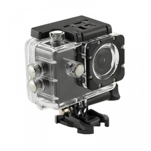 2.0-- Waterproof Sports Camera 4K QOLTEC for helmet/bike | Wi-Fi | black