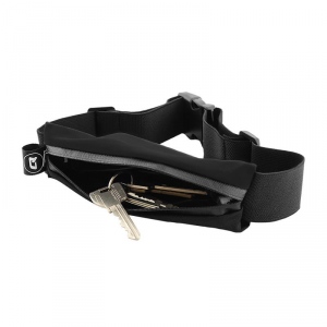Qoltec Universal sports belt for smartphone/key | single pocket | black
