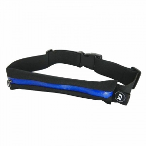 Qoltec Universal sports belt for smartphone/key | single pocket | black+blue