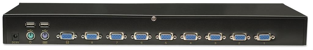Switch KVM Intellinet 8 porturi Combo USB + PS/2 rack 19-- OSD