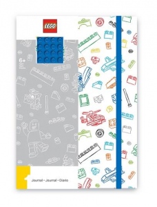 Bialy notatnik z niebieska plytka LEGO® (4x4)