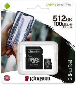 Card De Memorie Kingston 512GB micSDXC Canvas Select, Class 10, Black