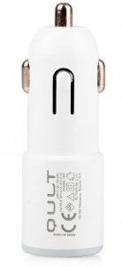 QULT-CAR CHARGER USB QUICK CHARGE 2.0 white