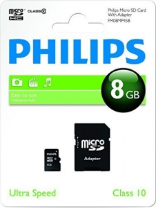 Card De Memorie Philips 8GB Micro SDHC +Adaptor Clasa 10
