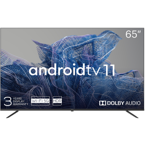 65 , UHD, Android TV 11, Black, 3840Ñ…2160, 60 Hz, Sound by JVC, 2x12W, 53 kWh/1000h , BT5.1, HDMI ports 4, 24 months