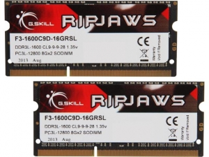 Memorie Laptop G.Skill Ripjaws DDR3L 16GB (2x8GB) 1600MHz CL9 SO-DIMM 1.35V