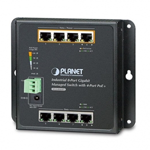 Switch Planet IP30 Poe 8 Porturi 10/100/1000 Mbps Wall-mount 