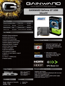 Placa Video GAINWARD GEFORCE GT1030 2G DDR5