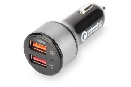 Car Charger Qualcomm Quick Charge™ 3.0, 2xUSB (3A/2,4A)