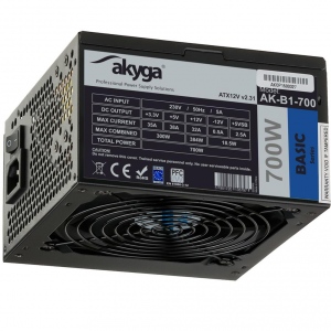 Sursa Akyga AK-B1-700BE ATX 700W BLACK EDITION P4+4 PCI-E SATA PPFC 12 cm