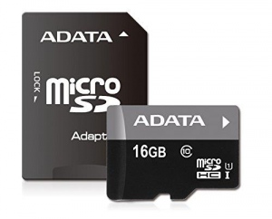 Card De Memorie Adata SDHC 16GB Clasa 10 + Adaptor Negru