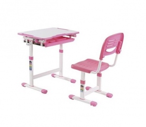 Set birou si scaun copii ergonomic reglabil in inaltime ErgoK B201 Roz
