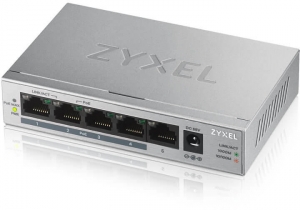 Switch Zyxel GS1005-HP, 5 Port Gigabit PoE+ unmanaged desktop Switch, 4 x PoE, 60 Watt