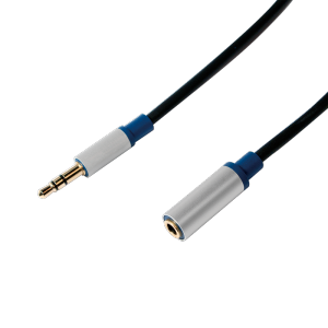 LOGILINK - Premium Audio Cable, 3.5 mm Male to 3.5 mm Female, 1.5m